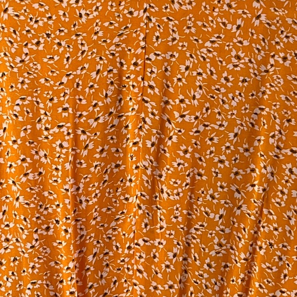 Free People marigold/yellow and floral boho flowy mini dress. - Picture 9 of 14